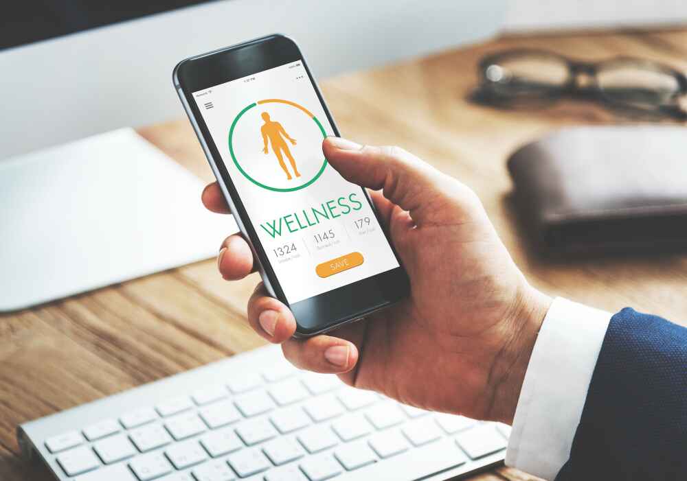 A Man Using Wellness App A Man Using Wellness App